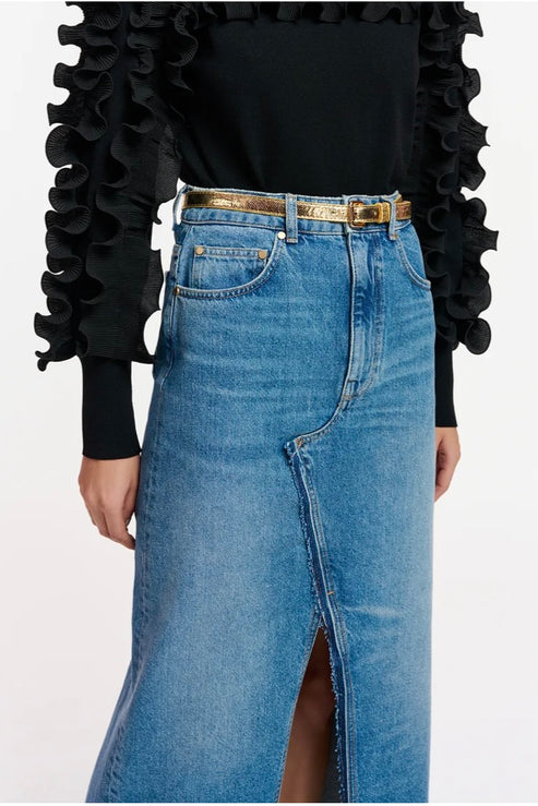 Excuses Reworked Denim Skirt