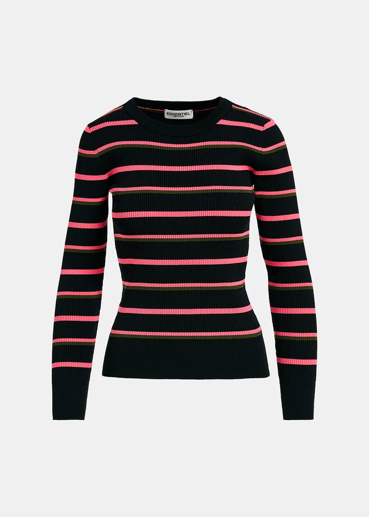 Feriale Striped Pullover Black