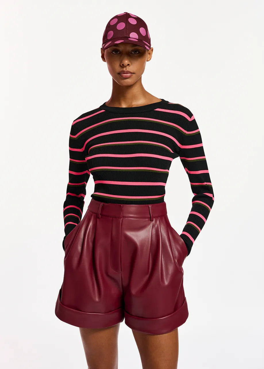 Feriale Striped Pullover Black