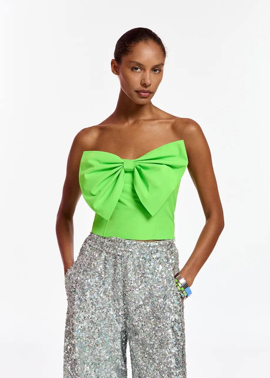 Freesia Bow Bodice Top Green