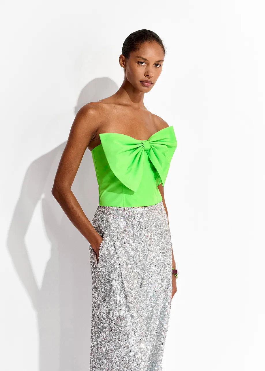 Freesia Bow Bodice Top Green