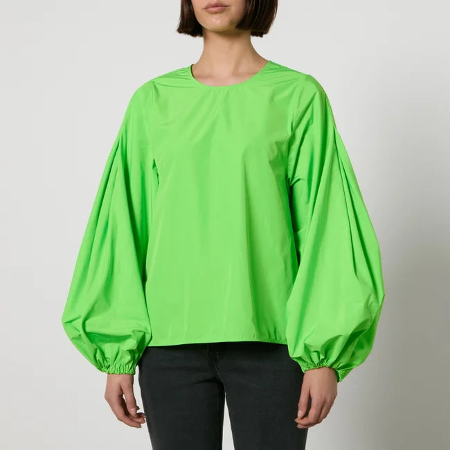 Flax Balloon Sleeve Top Green